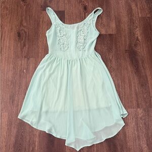 LuLu’s Mint Green Sleeveless Dress with Embroidery